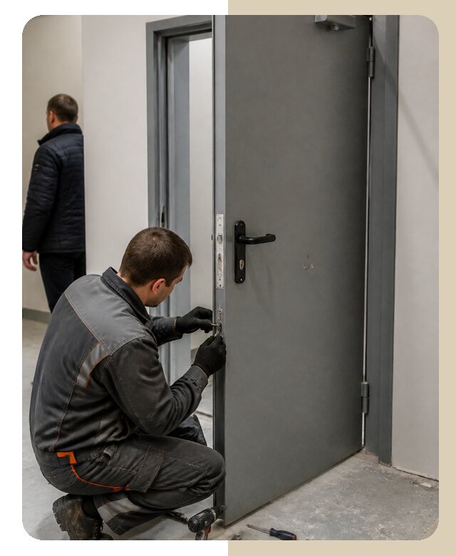 Ремонт противопожарной двери в Североуральске по цене 6696 р. | Дверной